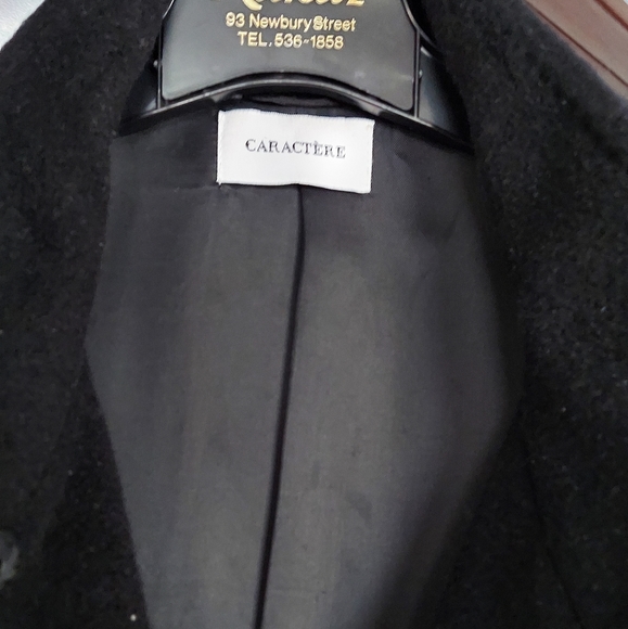 1964 Designer Caractère Black Wool Coat size 14-18 - Picture 2 of 3